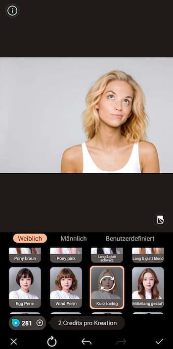 PhotoDirector - Haarfarben testen mit der besten KI-Foto-App